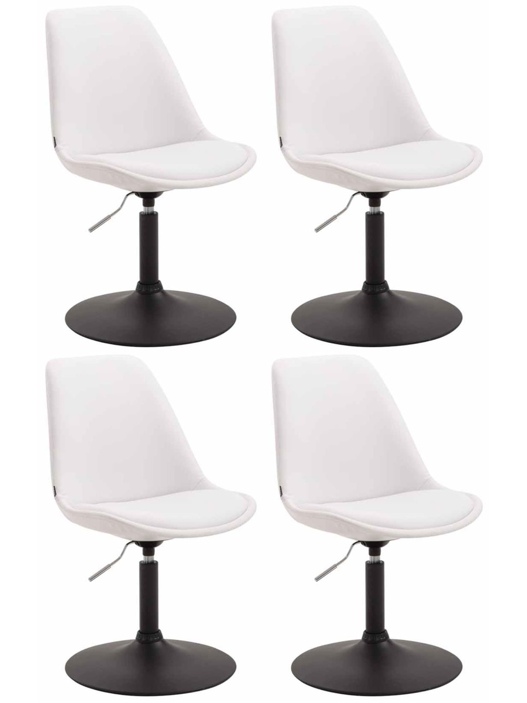 Lot de 4 chaises de salle à manger Maverick B simili cuir, blanc