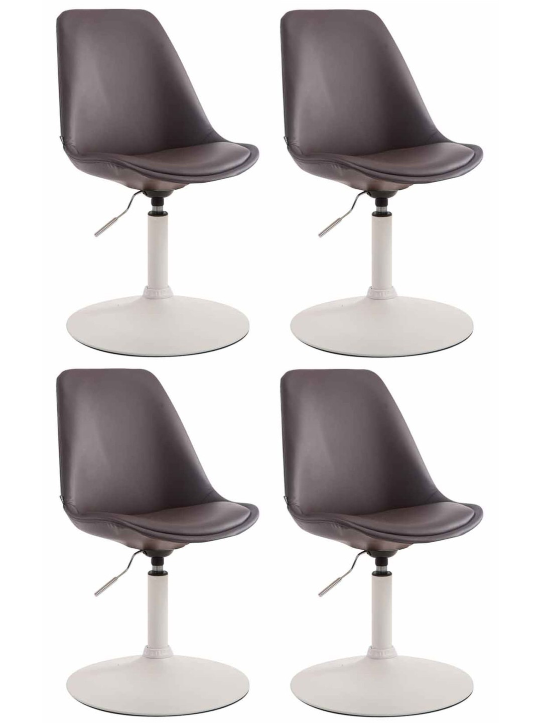 Lot de 4 chaises de salle à manger Maverick W simili cuir, brun