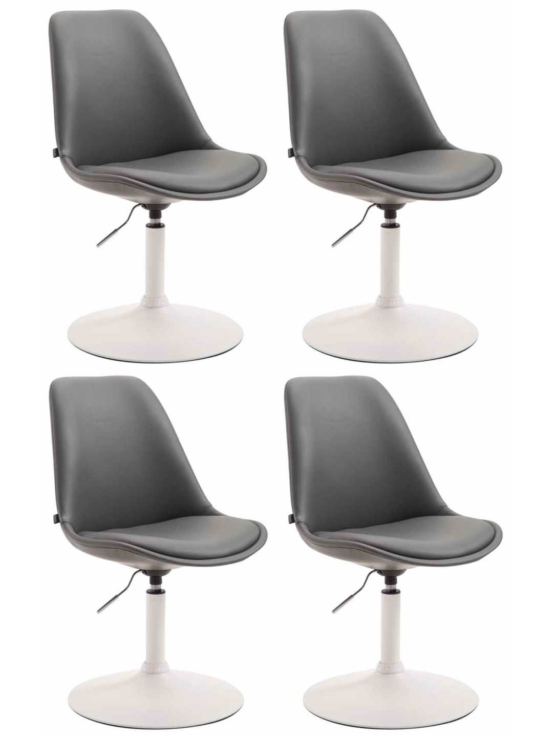Lot de 4 chaises de salle à manger Maverick W simili cuir, gris