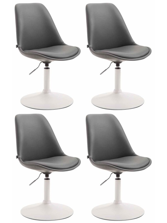 Lot de 4 chaises de salle à manger Maverick W simili cuir, gris