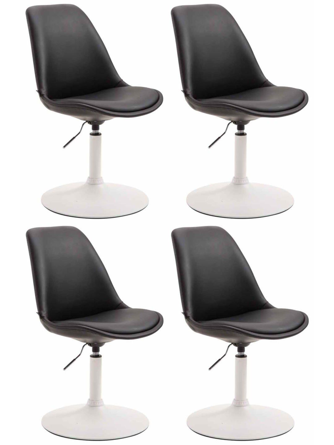Lot de 4 chaises de salle à manger Maverick W simili cuir, noir