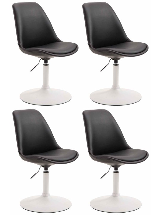 Lot de 4 chaises de salle à manger Maverick W simili cuir, noir