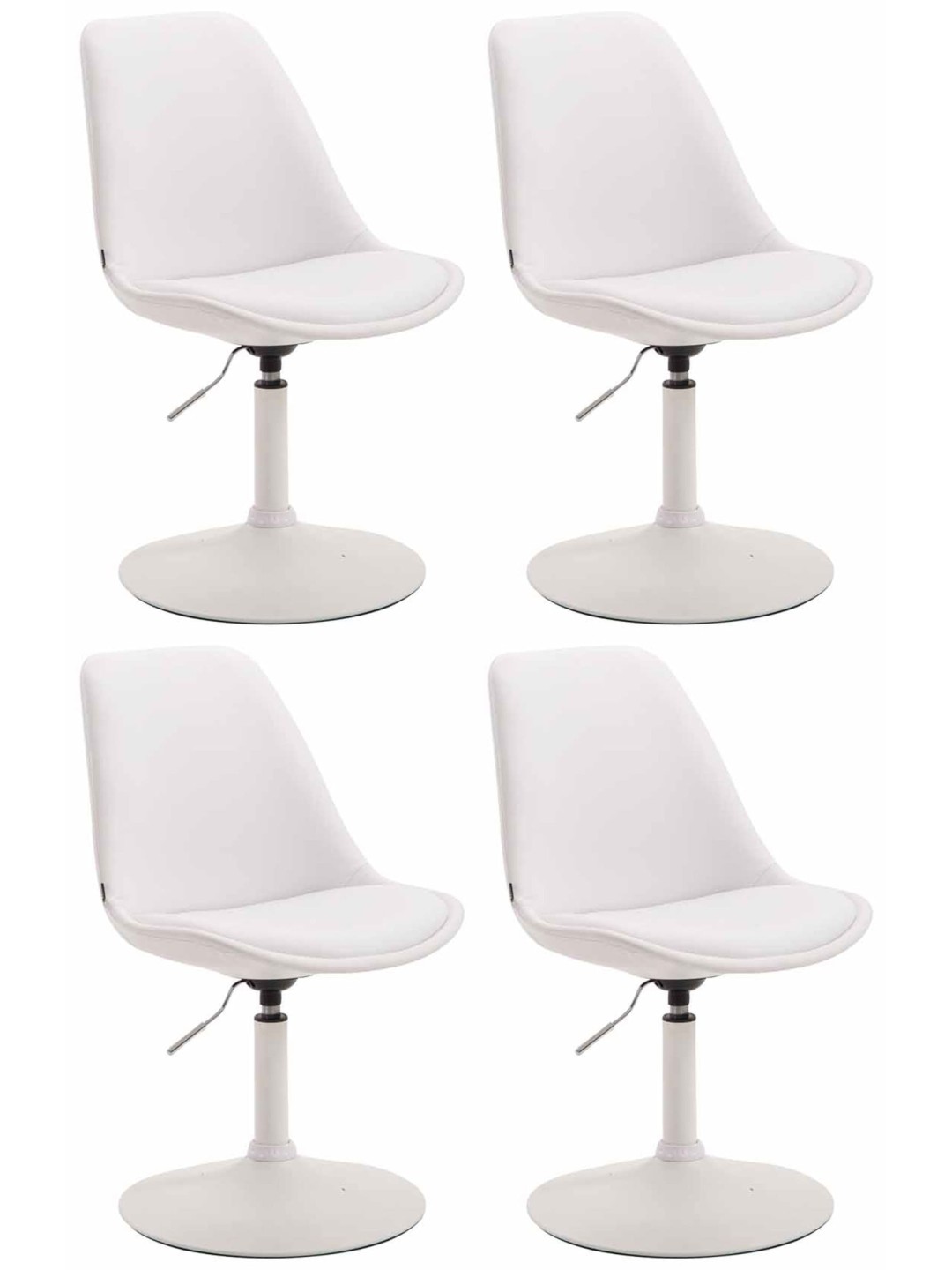 Lot de 4 chaises de salle à manger Maverick W simili cuir, blanc