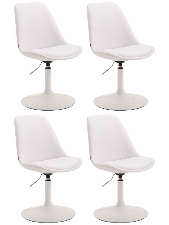 Lot de 4 chaises de salle à manger Maverick W simili cuir, blanc Lot de 4 chaises de salle à manger Maverick W simili cuir, blanc