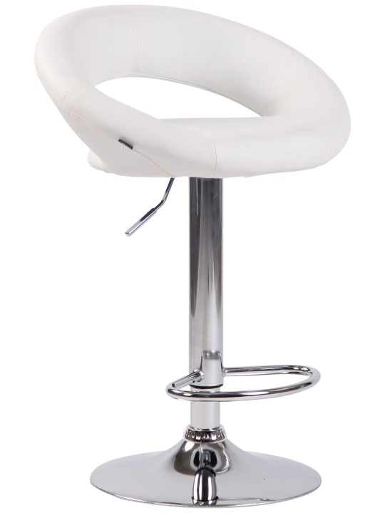 Lot de 2 tabourets de bar Olinda simili cuir chromé, blanc Lot de 2 tabourets de bar Olinda simili cuir chromé, blanc