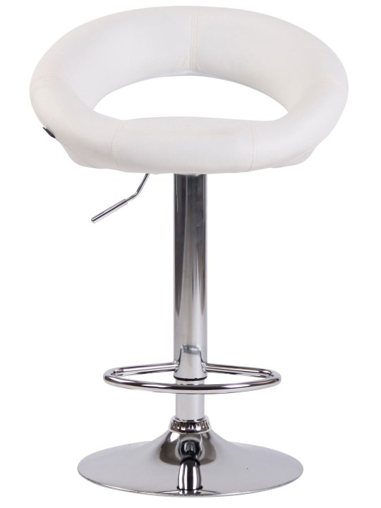 Lot de 2 tabourets de bar Olinda simili cuir chromé, blanc Lot de 2 tabourets de bar Olinda simili cuir chromé, blanc