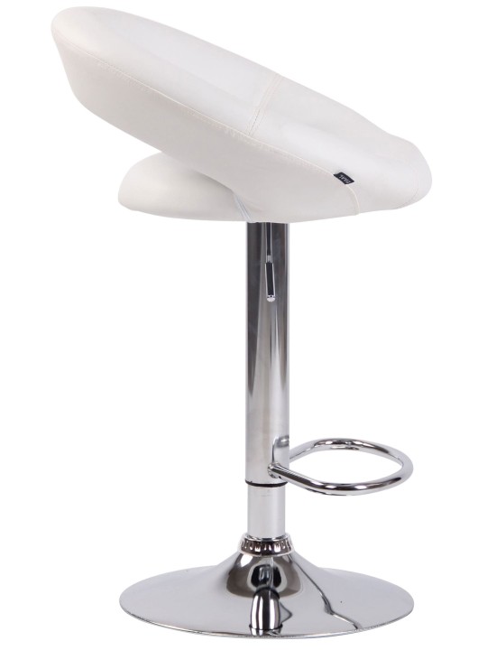 Lot de 2 tabourets de bar Olinda simili cuir chromé, blanc Lot de 2 tabourets de bar Olinda simili cuir chromé, blanc
