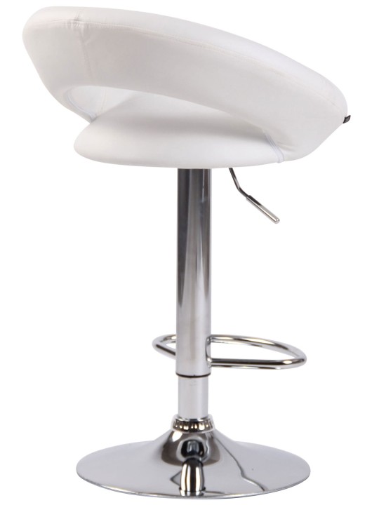 Lot de 2 tabourets de bar Olinda simili cuir chromé, blanc Lot de 2 tabourets de bar Olinda simili cuir chromé, blanc