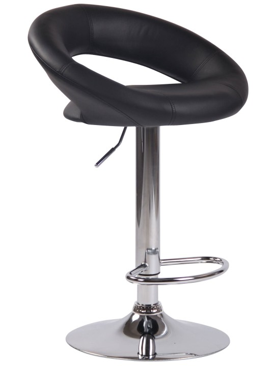 Lot de 2 tabourets de bar Olinda simili cuir chromé, noir