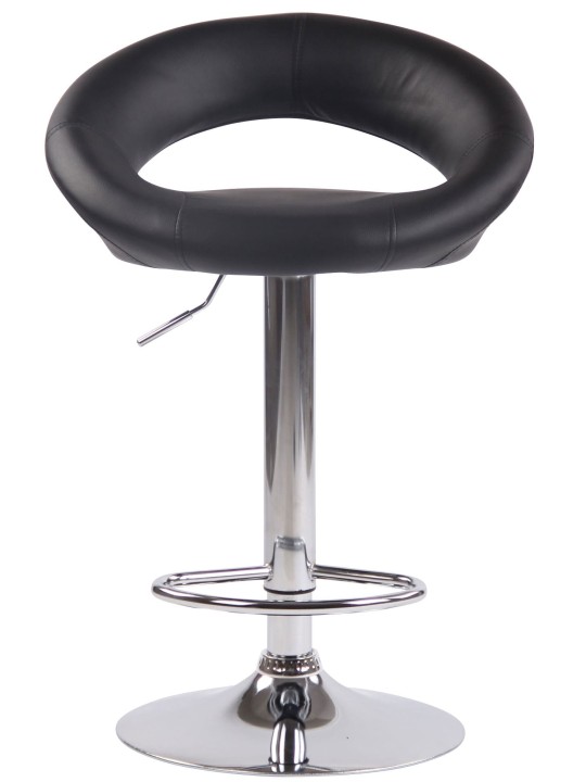 Lot de 2 tabourets de bar Olinda simili cuir chromé, noir