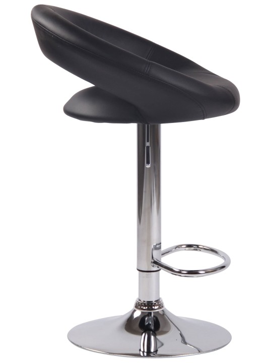 Lot de 2 tabourets de bar Olinda simili cuir chromé, noir