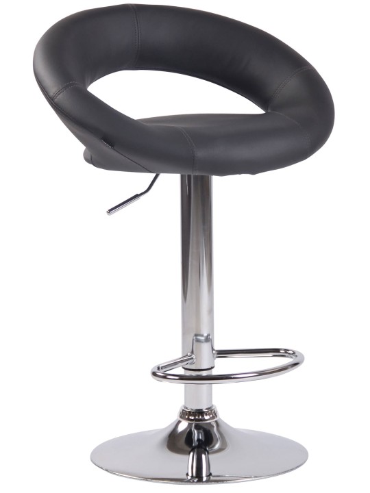 Lot de 2 tabourets de bar Olinda simili cuir chromé, gris