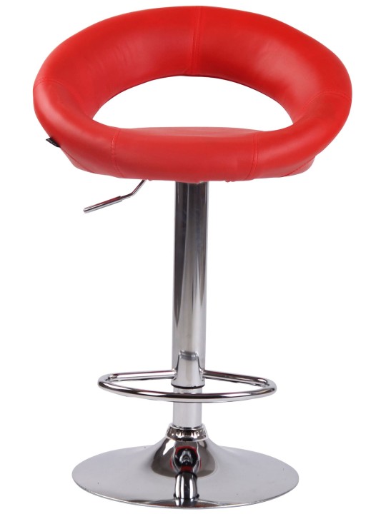 Lot de 2 tabourets de bar Olinda simili cuir chromé, rouge Lot de 2 tabourets de bar Olinda simili cuir chromé, rouge