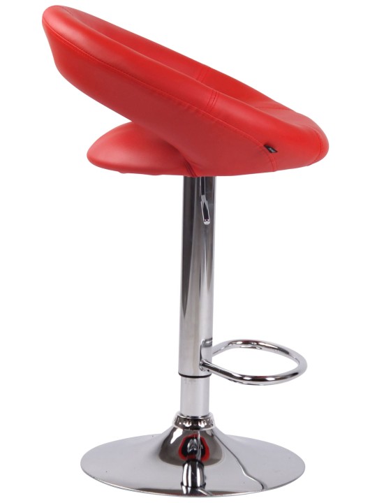 Lot de 2 tabourets de bar Olinda simili cuir chromé, rouge Lot de 2 tabourets de bar Olinda simili cuir chromé, rouge