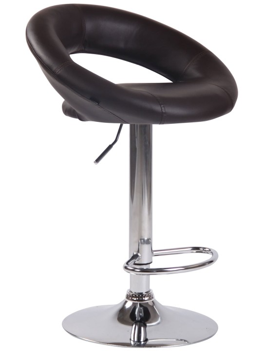 Lot de 2 tabourets de bar Olinda simili cuir chromé, brun Lot de 2 tabourets de bar Olinda simili cuir chromé, brun