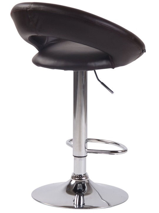 Lot de 2 tabourets de bar Olinda simili cuir chromé, brun Lot de 2 tabourets de bar Olinda simili cuir chromé, brun