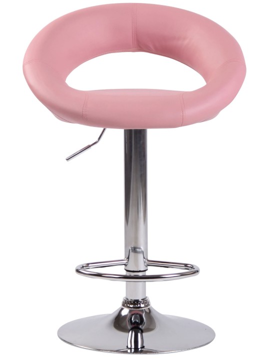 Lot de 2 tabourets de bar Olinda simili cuir chromé, rose