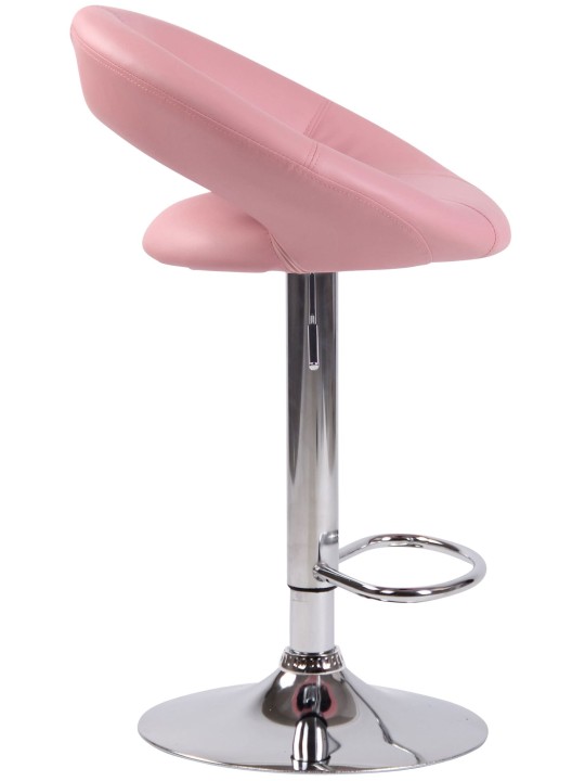 Lot de 2 tabourets de bar Olinda simili cuir chromé, rose