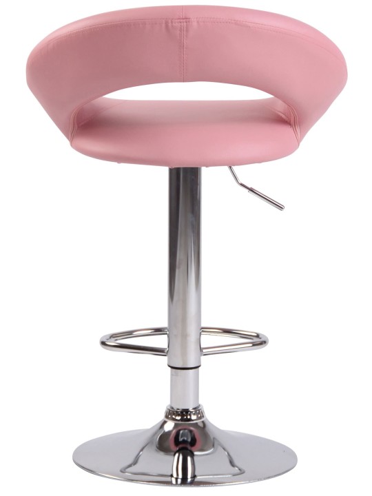 Lot de 2 tabourets de bar Olinda simili cuir chromé, rose