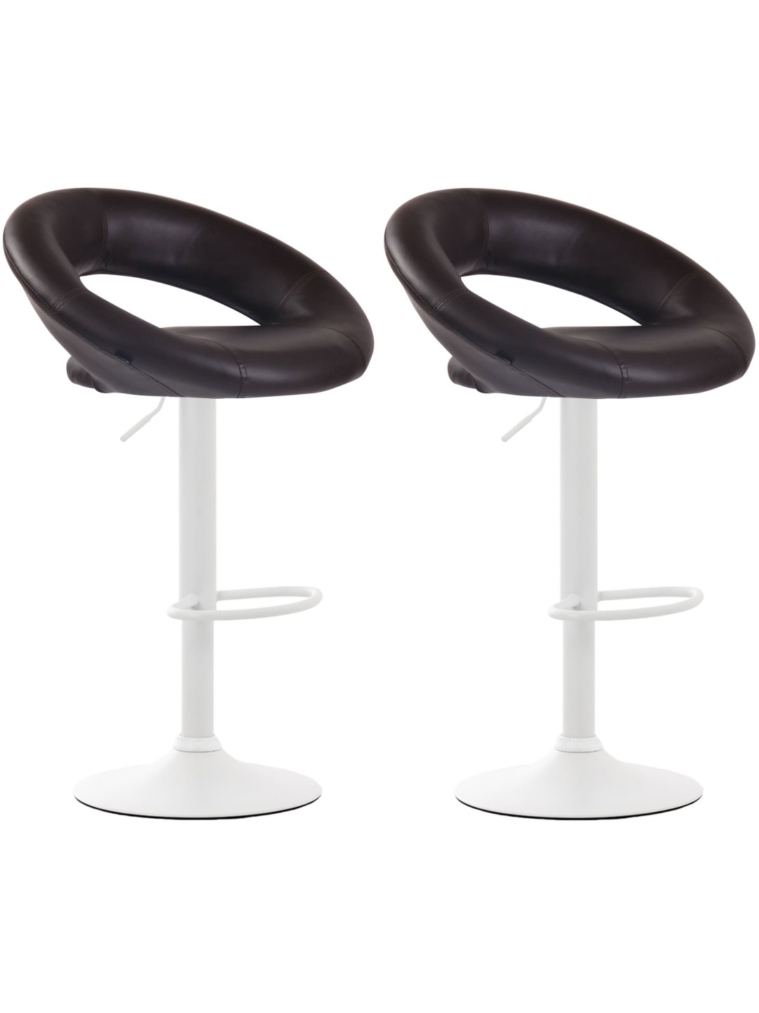 Lot de 2 tabourets de bar Olinda simili cuir, brun