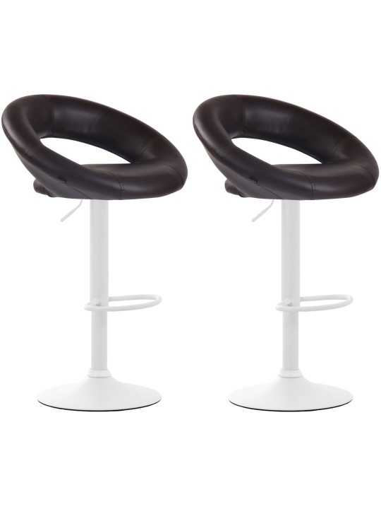 Lot de 2 tabourets de bar Olinda simili cuir, brun