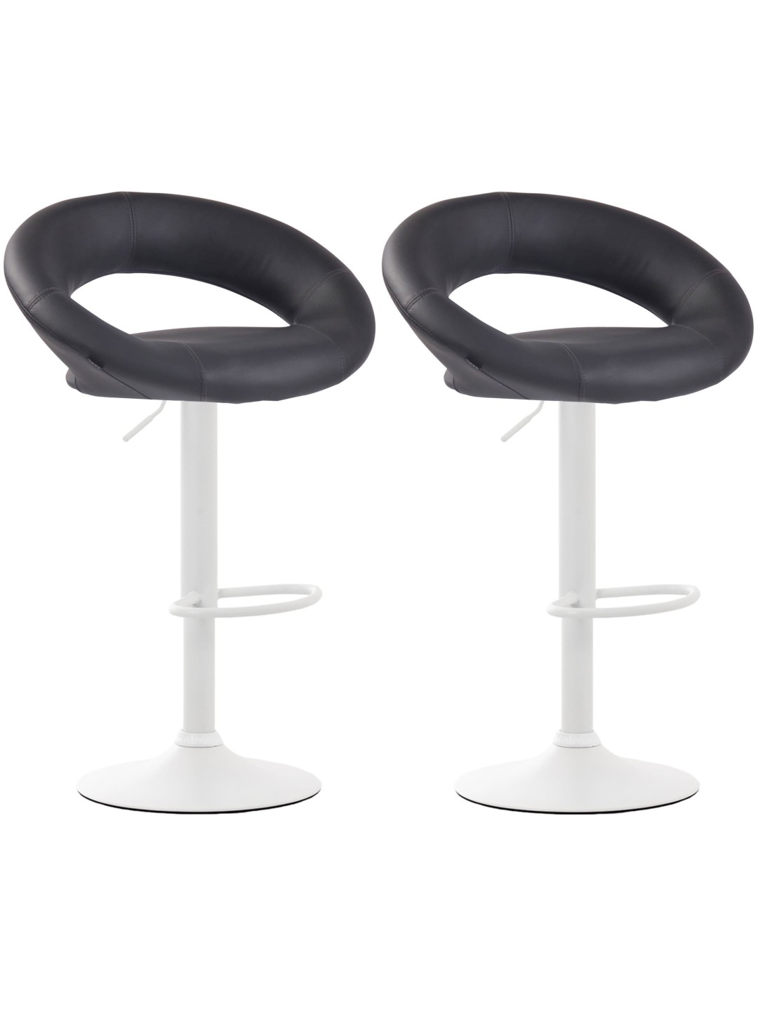 Lot de 2 tabourets de bar Olinda simili cuir, gris