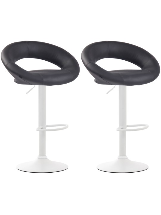 Lot de 2 tabourets de bar Olinda simili cuir, gris