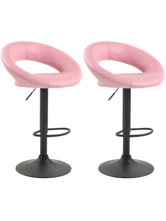 Lot de 2 tabourets de bar Olinda simili cuir, rose