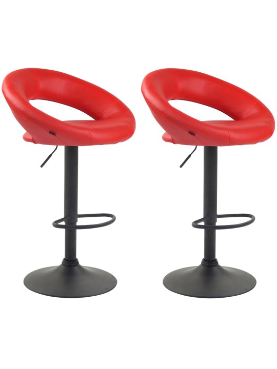 Lot de 2 tabourets de bar Olinda simili cuir, rouge