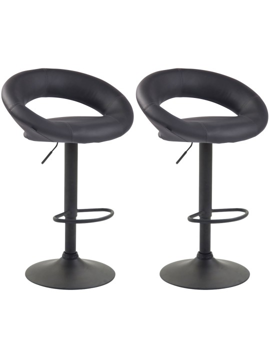 Lot de 2 tabourets de bar Olinda simili cuir, gris