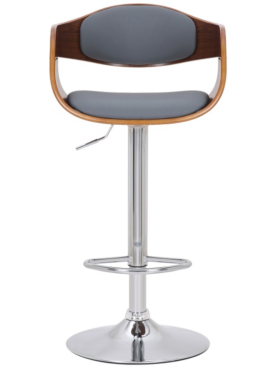 Lot de 2 tabourets de bar Kingston C simili cuir, noyer/gris