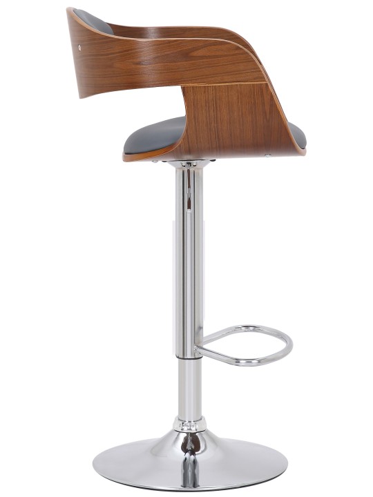 Lot de 2 tabourets de bar Kingston C simili cuir, noyer/gris