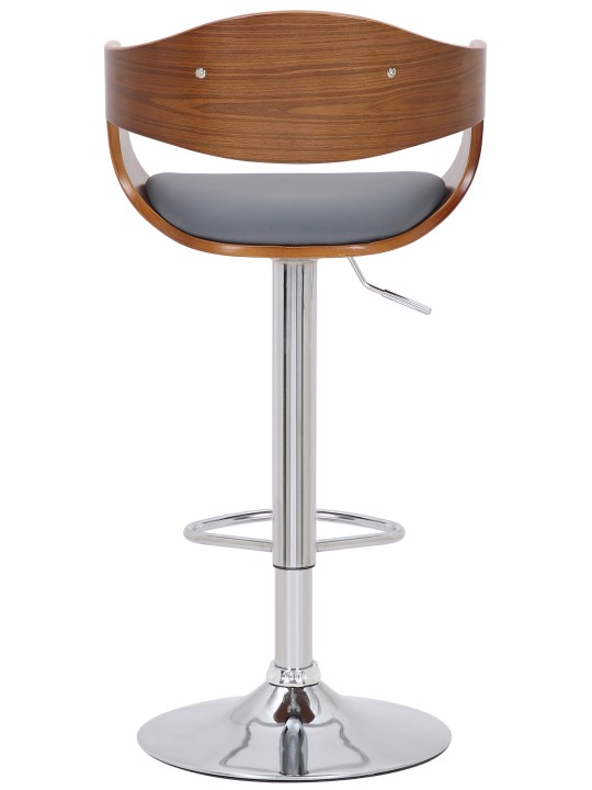 Lot de 2 tabourets de bar Kingston C simili cuir, noyer/gris