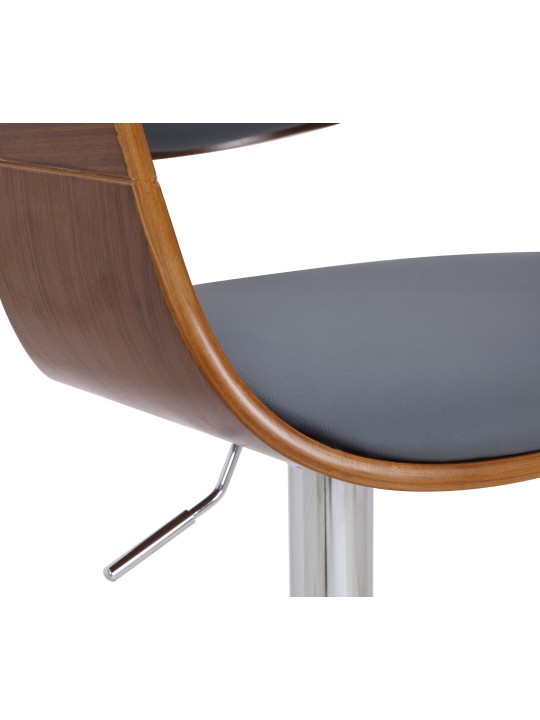 Lot de 2 tabourets de bar Kingston C simili cuir, noyer/gris