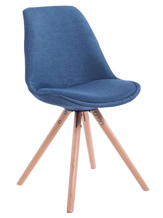 Lot de 4 Chaises Toulouse Tissu Natura Ronde, bleu Lot de 4 Chaises Toulouse Tissu Natura Ronde, bleu