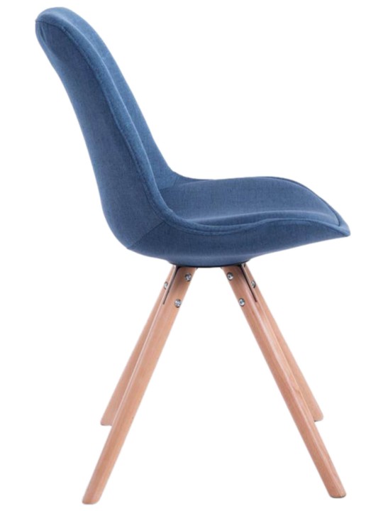 Lot de 4 Chaises Toulouse Tissu Natura Ronde, bleu Lot de 4 Chaises Toulouse Tissu Natura Ronde, bleu