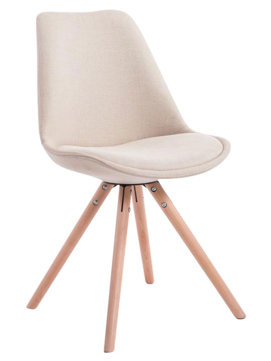 Lot de 4 Chaises Toulouse Tissu Natura Ronde, crème Lot de 4 Chaises Toulouse Tissu Natura Ronde, crème