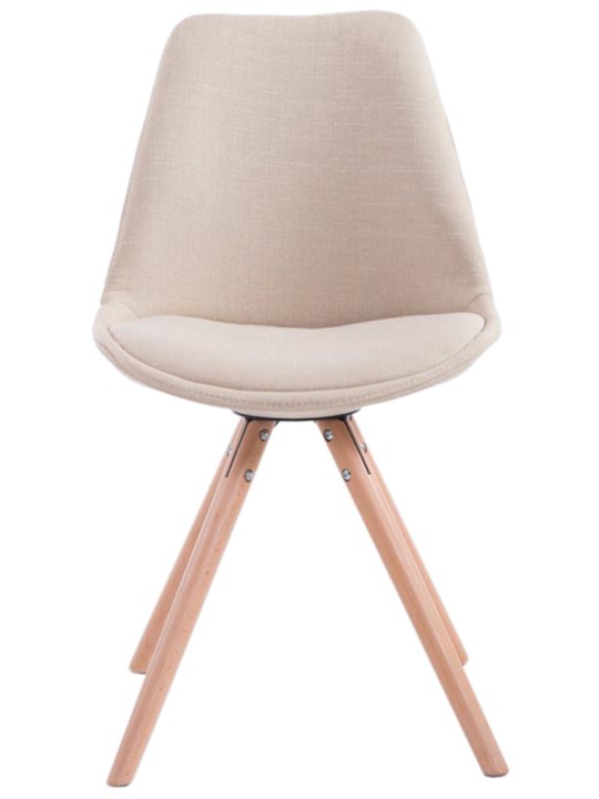 Lot de 4 Chaises Toulouse Tissu Natura Ronde, crème Lot de 4 Chaises Toulouse Tissu Natura Ronde, crème