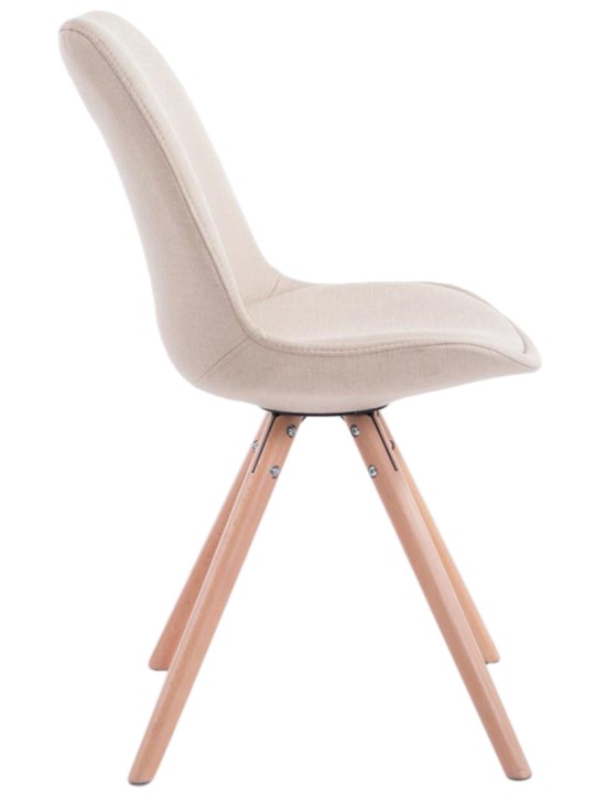 Lot de 4 Chaises Toulouse Tissu Natura Ronde, crème Lot de 4 Chaises Toulouse Tissu Natura Ronde, crème