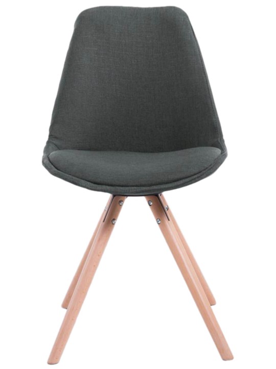 Lot de 4 Chaises Toulouse Tissu Natura Ronde, gris foncé Lot de 4 Chaises Toulouse Tissu Natura Ronde, gris foncé