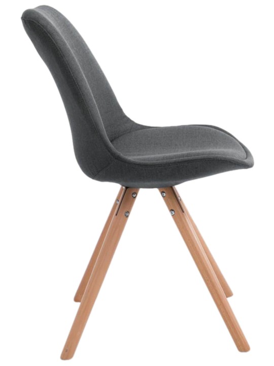 Lot de 4 Chaises Toulouse Tissu Natura Ronde, gris foncé Lot de 4 Chaises Toulouse Tissu Natura Ronde, gris foncé
