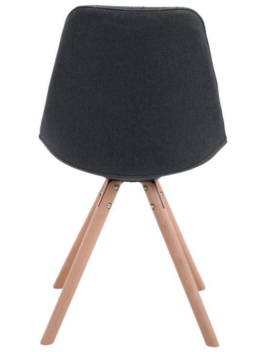 Lot de 4 Chaises Toulouse Tissu Natura Ronde, gris foncé Lot de 4 Chaises Toulouse Tissu Natura Ronde, gris foncé