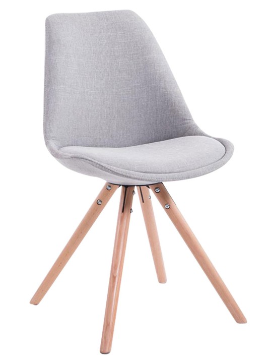 Lot de 4 Chaises Toulouse Tissu Natura Ronde, gris Lot de 4 Chaises Toulouse Tissu Natura Ronde, gris