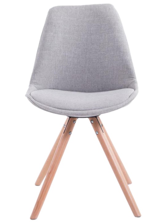 Lot de 4 Chaises Toulouse Tissu Natura Ronde, gris Lot de 4 Chaises Toulouse Tissu Natura Ronde, gris