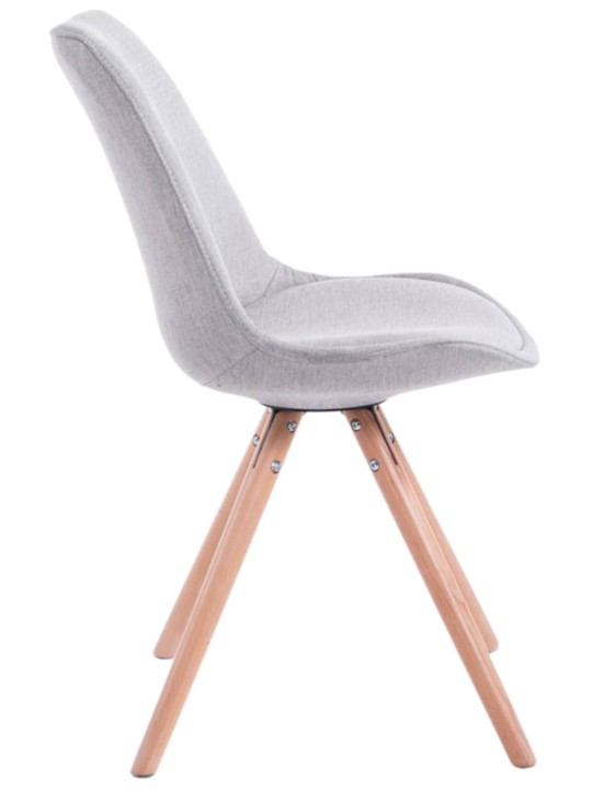 Lot de 4 Chaises Toulouse Tissu Natura Ronde, gris Lot de 4 Chaises Toulouse Tissu Natura Ronde, gris