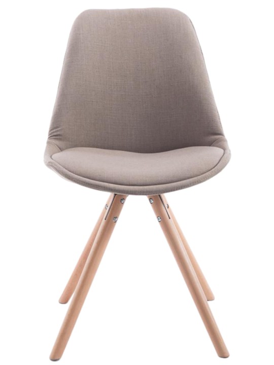 Lot de 4 chaises Toulouse tissu Natura rondes, taupe Lot de 4 chaises Toulouse tissu Natura rondes, taupe