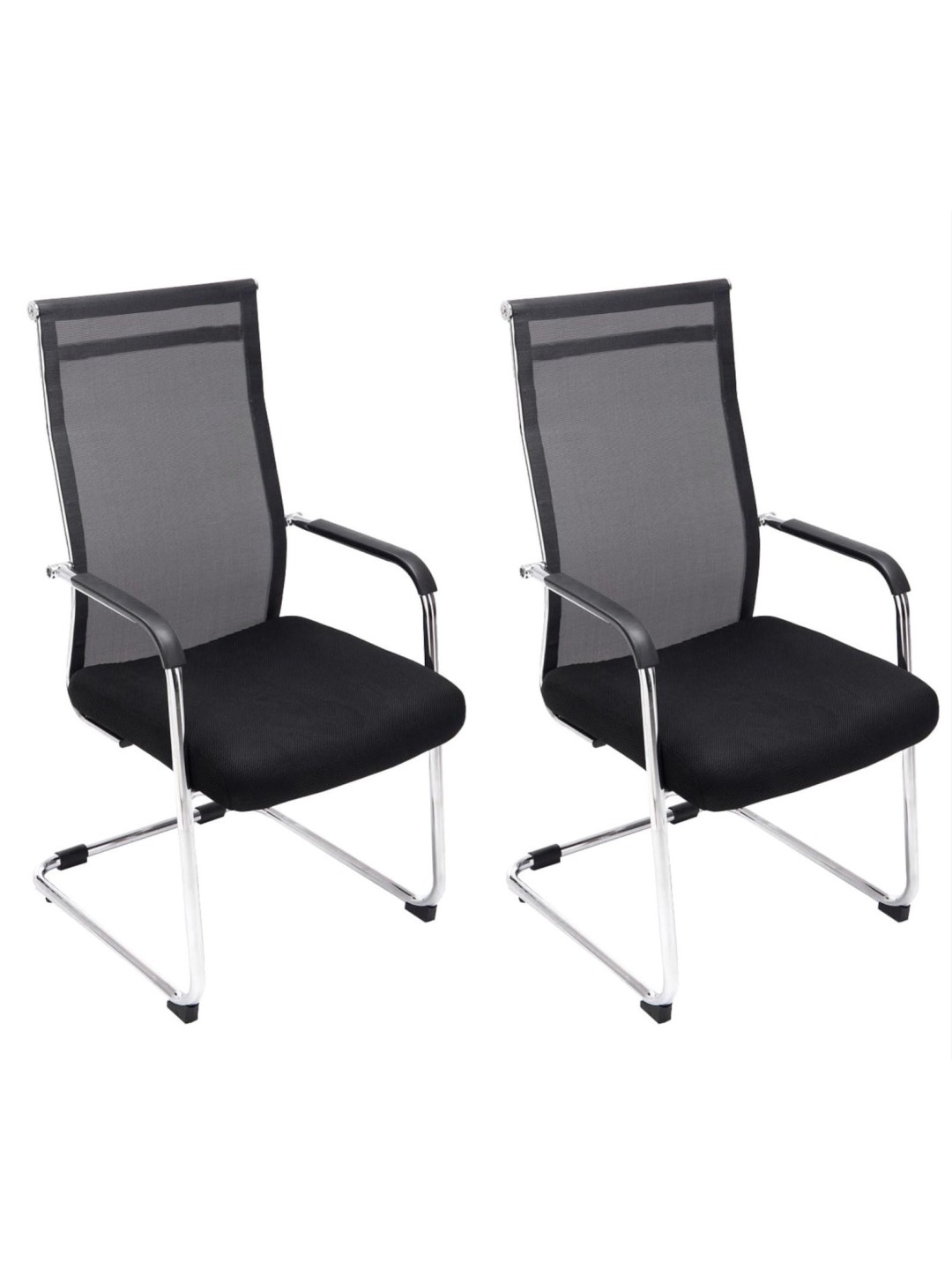 Lot de 2 chaises visiteurs Brenda, noir