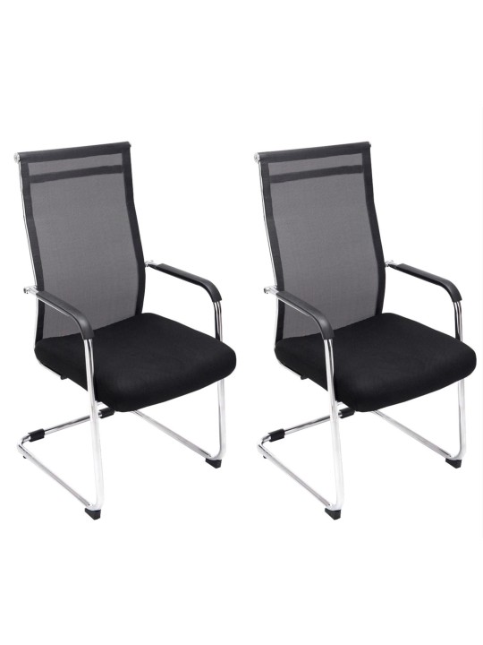 Lot de 2 chaises visiteurs Brenda, noir Lot de 2 chaises visiteurs Brenda, noir