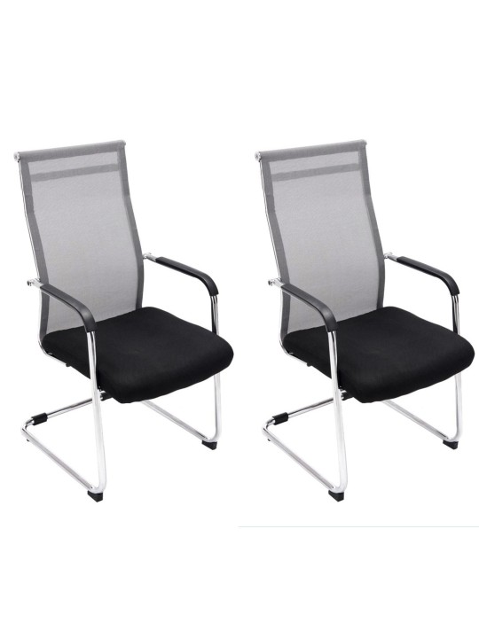 Lot de 2 chaises visiteurs Brenda, gris
