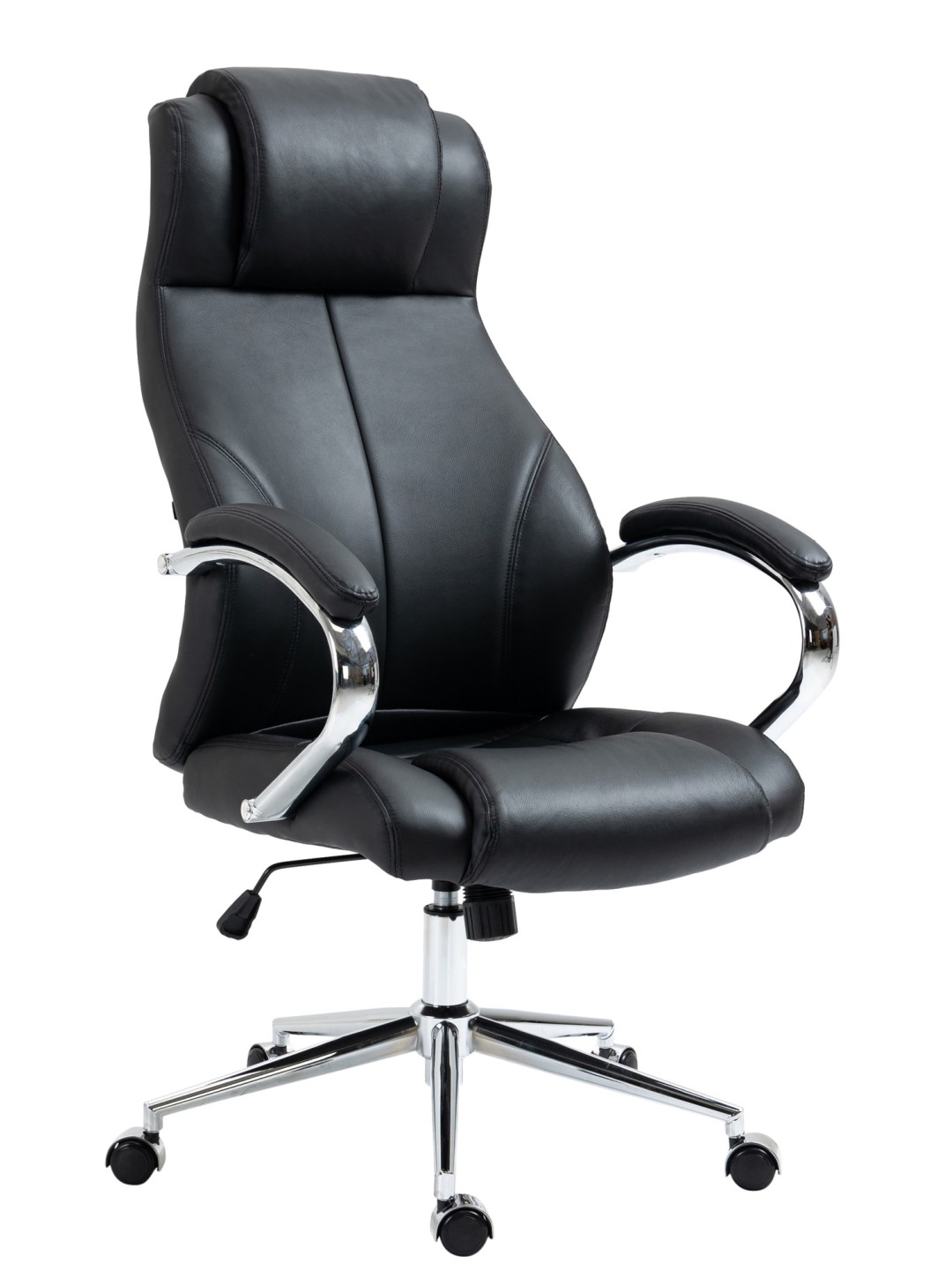 Chaise de bureau Salford cuir véritable, noir